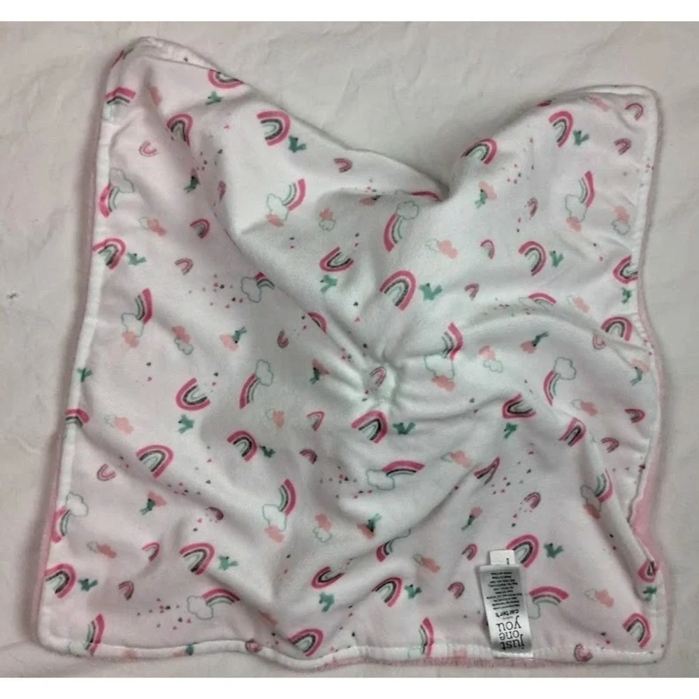 Carter's Just One You Pink Unicorn Baby Security Blanket Rainbow Lovey Girl